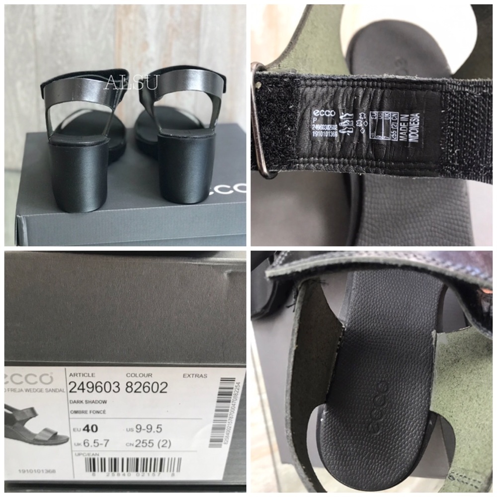 ECCO Freja WedgeSandal Dark Shadow Metallic Grey W - Picture 7 of 8